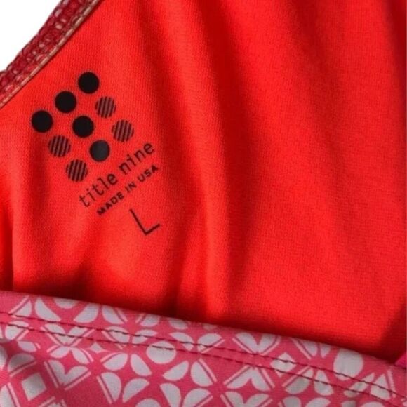 Title Nine Respite Swim Sun Dress Size Large Cross Back, Pink and White - Picture 5 of 8